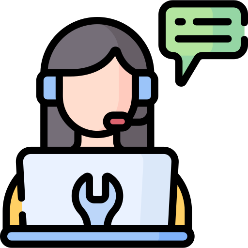 Customer support and service illustration, headset, help symbols, orange glow, friendly design, orange and white theme